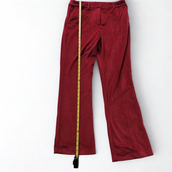 Chic Women's Boot Cut Pants in Rich Red - Picture 2 of 8